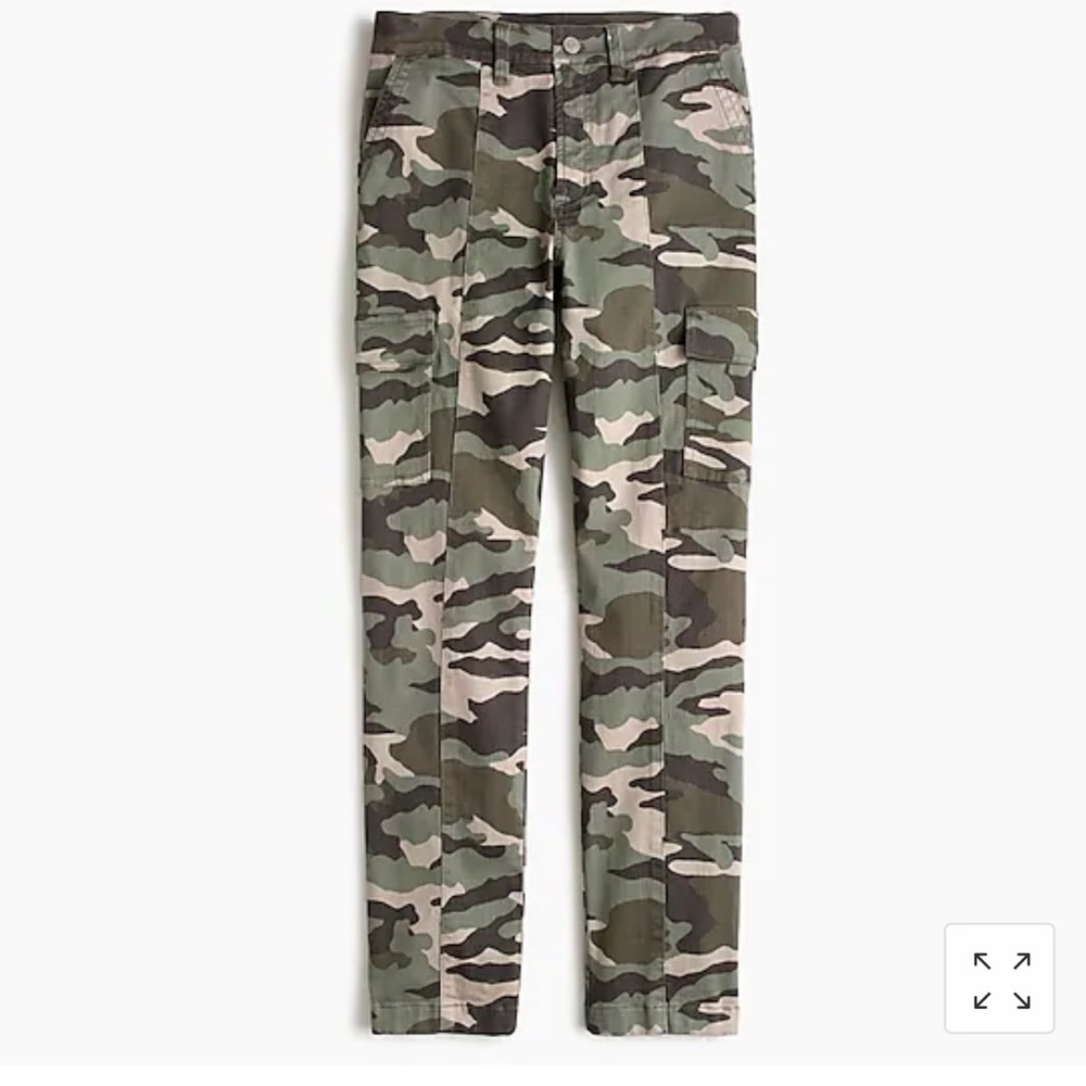 J Crew Camo Vintage Straight Cargo pant L